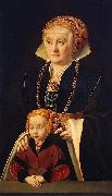 Barthel Bruyn Portrait of a Lady with her daughter oil painting reproduction